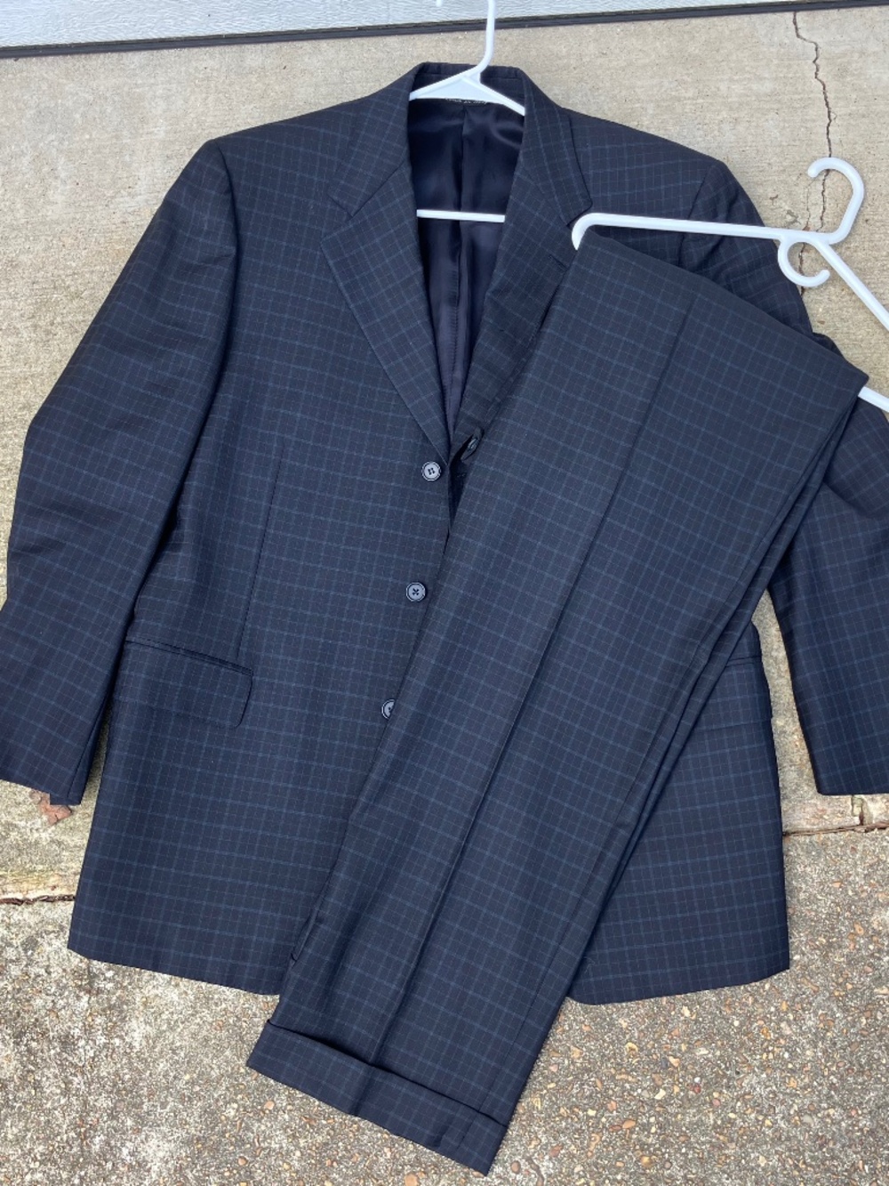 Canali Super 120s Wool Mens Italy Suit Blazer Size 42.R Navy Pinstripe 34X32
